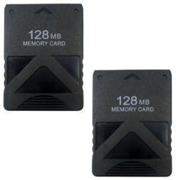 EAXUS Memory Card für PlayStation 2 - Geeignet für PS2 Konsole & Games Speicherkarte (2x 128 MB GB