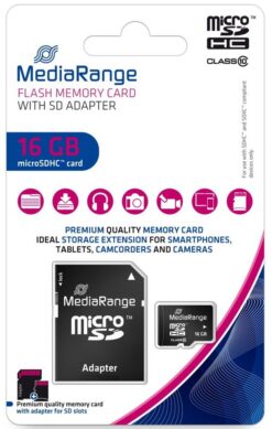 Mediarange Mediarange Micro SDHC Karte 16GB Speicherkarte Class 10 Speicherkarte