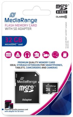 Mediarange Mediarange Micro SDHC Karte 32GB Speicherkarte Class 10 Speicherkarte