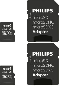 Philips Micro SDHC Karte 32GB Speicherkarte UHS-I U1 Class 10 2er Pack Speicherkarte