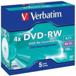 Verbatim DVD-RW Matt Silver 4x 4.7 GB 5er DVD-Rohlinge