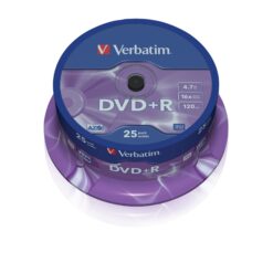 Verbatim DVD+R Matt Silver 25 Stück DVD-Rohlinge