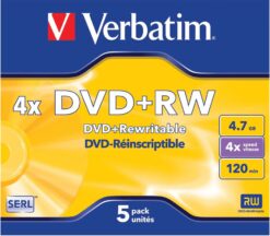 Verbatim DVD+RW 4.7 GB 4x 5er-Pack JC DVD-Rohlinge