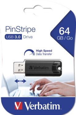 Verbatim PinStripe 3.0 USB 3.0-Stick 64GB schwarz