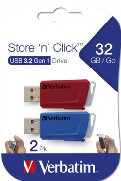 Verbatim Store 'n' Click USB 3.2 Gen 1 2x 32GB Rot/Blau USB-Stick