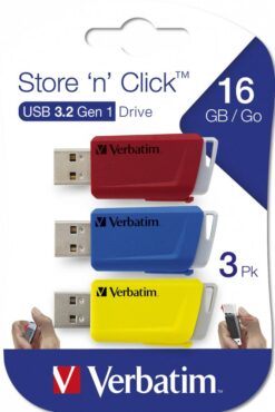 Verbatim Store 'n' Click USB 3.2 Gen 1 3x 16GB Rot/Blau/Gelb USB-Stick